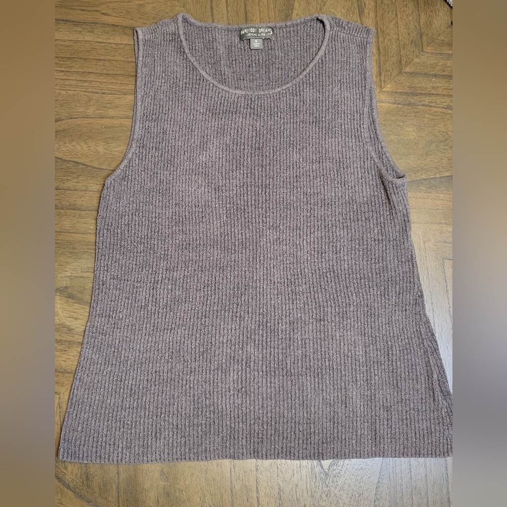 Barefoot Dreams Minimalist Charcoal Cozychic Ultra Lite Scoop Neck Cami/Tank, M - Picture 2 of 5